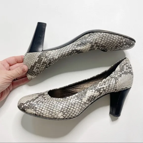 AGL Oliver Snake Embossed Leather Pumps 40.5