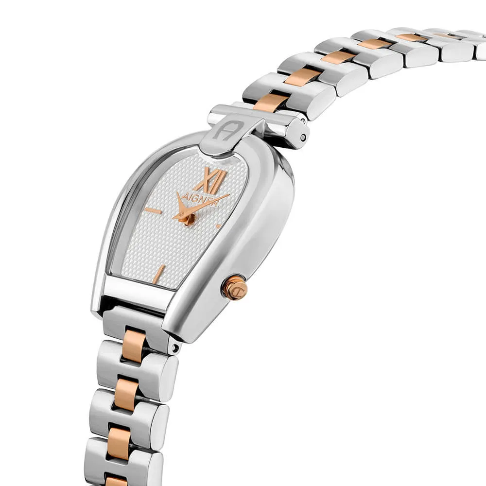 Aigner Sassari Women's Silver Dial Stainless Steel/Rose Gold Bracelet Watch