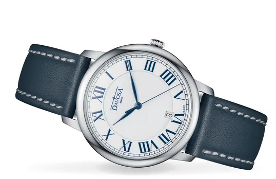 Amaranto Quartz Swiss-Made White Blue Executive Watch 16756122