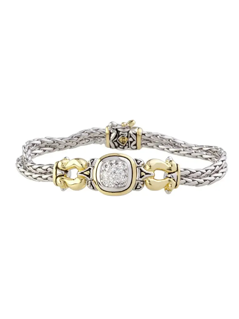 Anvil Pavé Collection - Two-Tone Two-Strand Bracelet