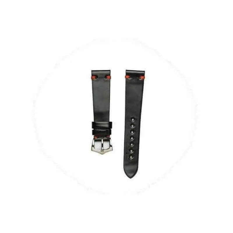 Apple Watch Leather Band ™ Black Cordovan Red Stitches