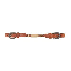 Argentina Cow Leather Rolled Curb Strap with Rawhide - Harness