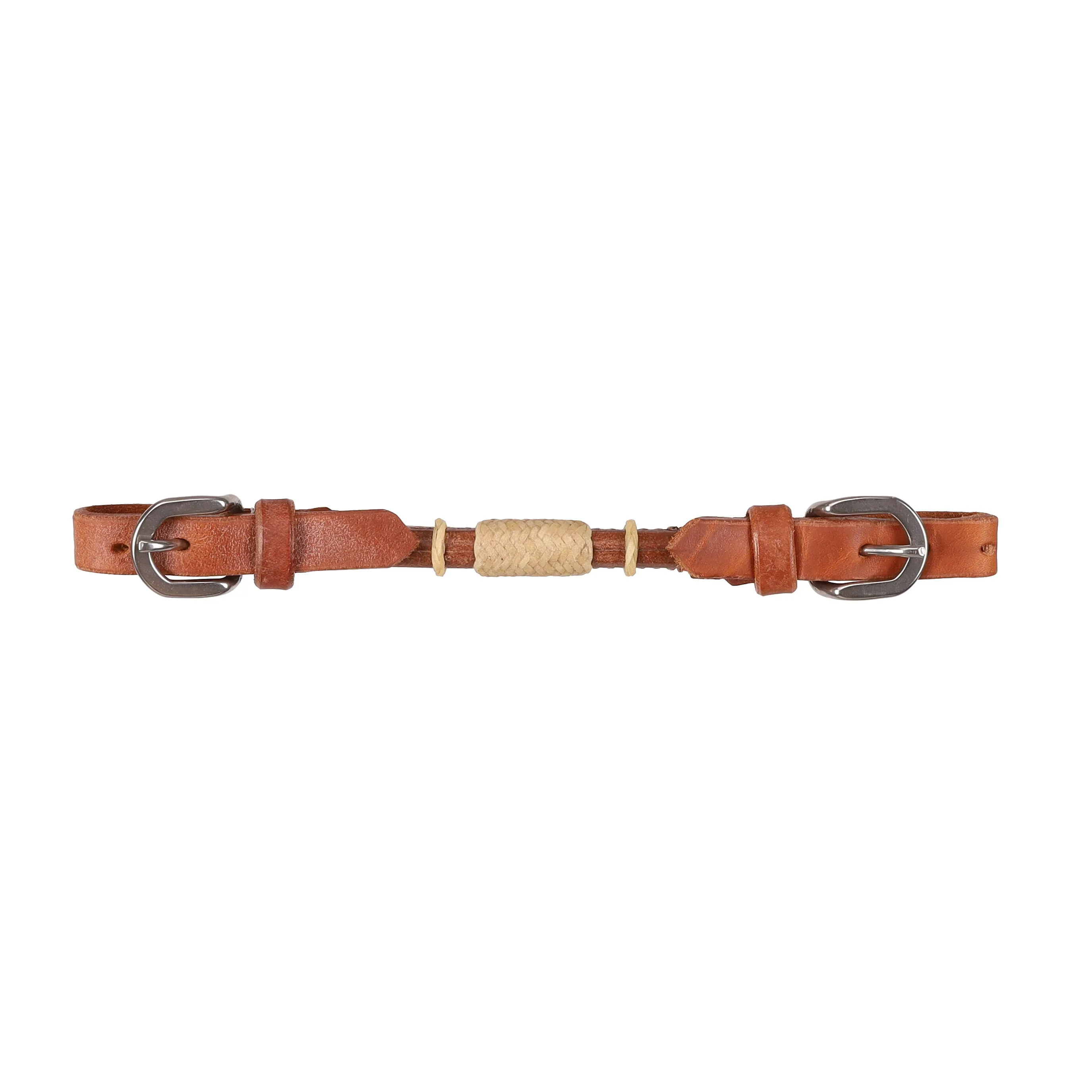 Argentina Cow Leather Rolled Curb Strap with Rawhide - Harness