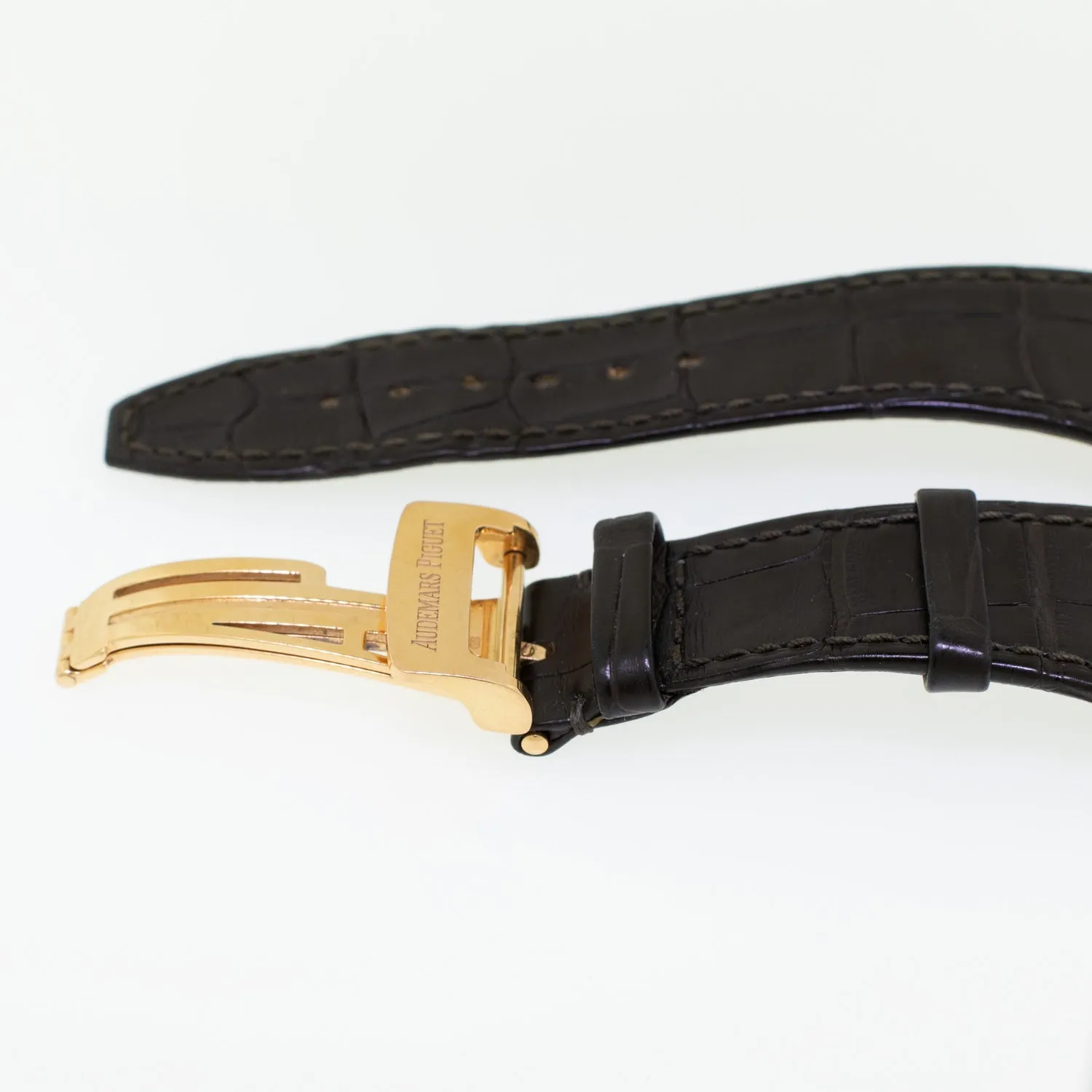 Audemars Piguet Dark Brown Leather Strap with 18k Rose Gold Clasp