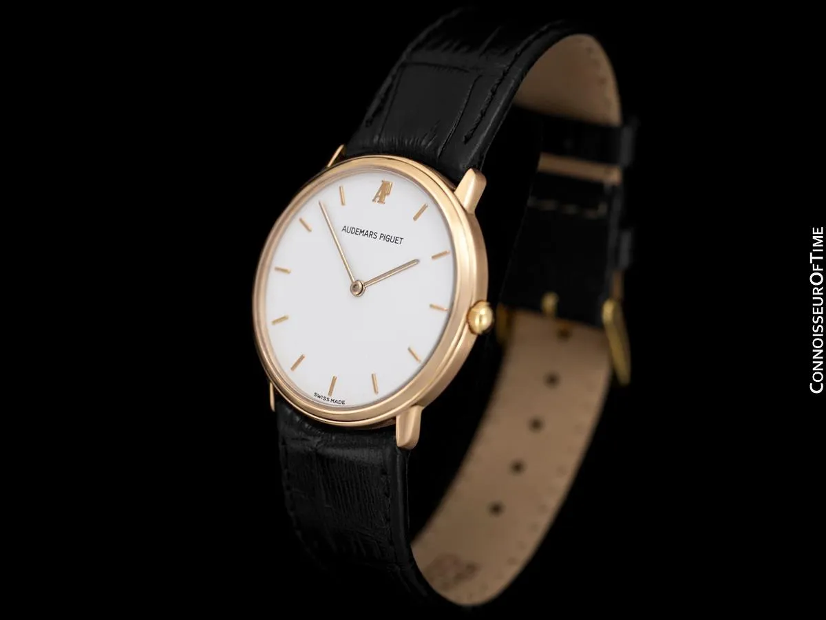 Audemars Piguet Round Midsize Mens Dress Watch - 18K Rose Gold