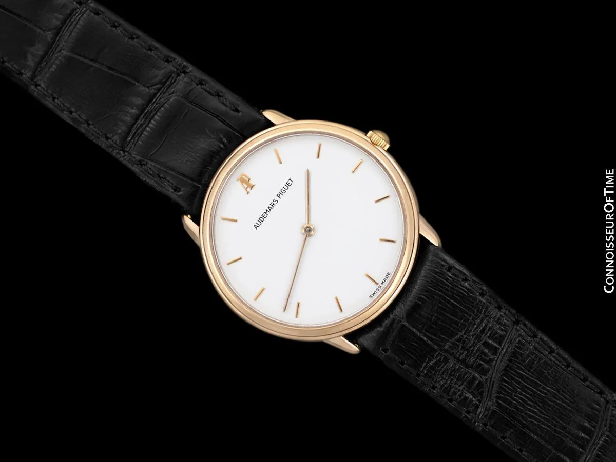 Audemars Piguet Round Midsize Mens Dress Watch - 18K Rose Gold