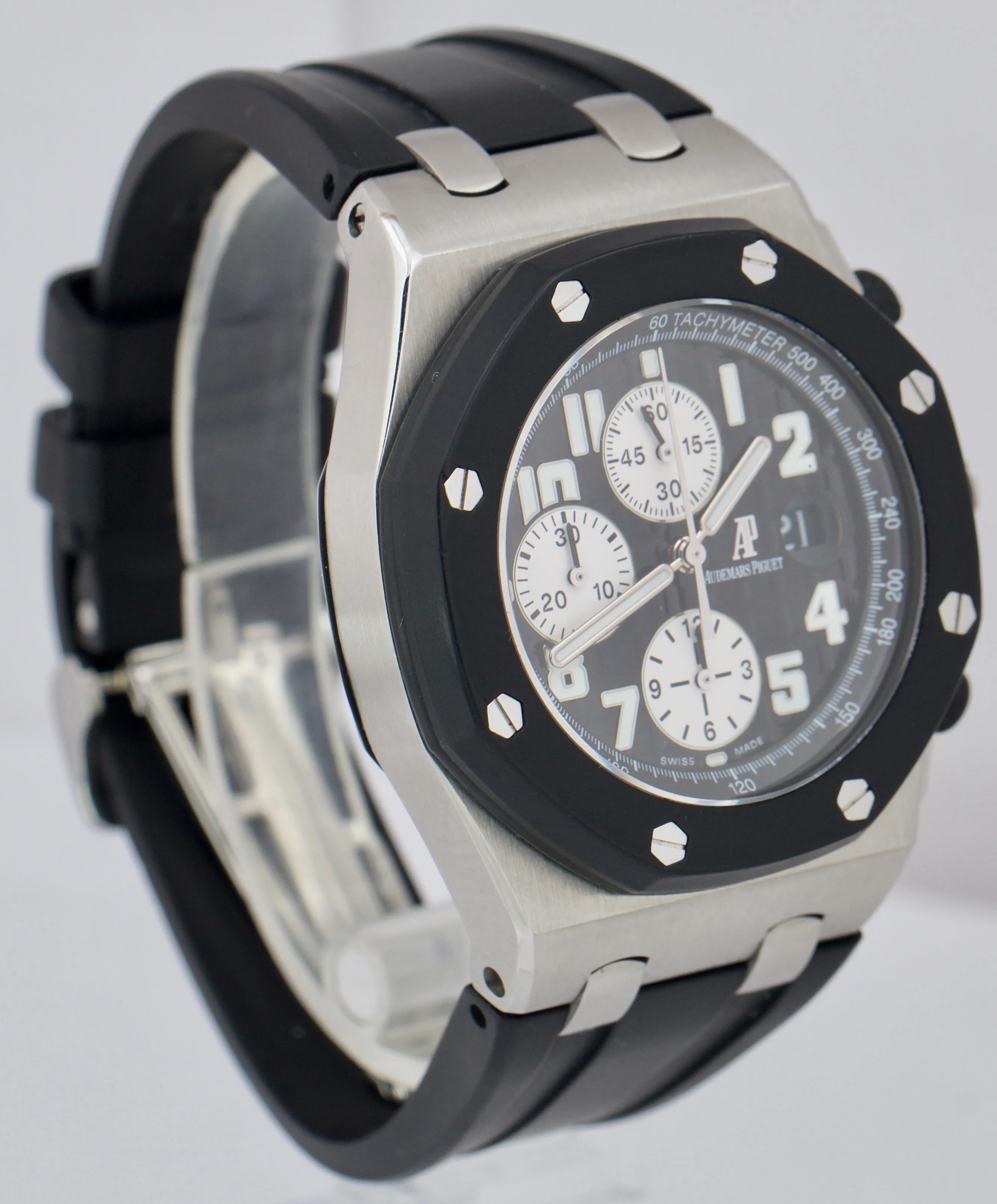 Audemars Piguet Royal Oak Offshore 42mm Rubberclad Silver Black 25940SK Watch