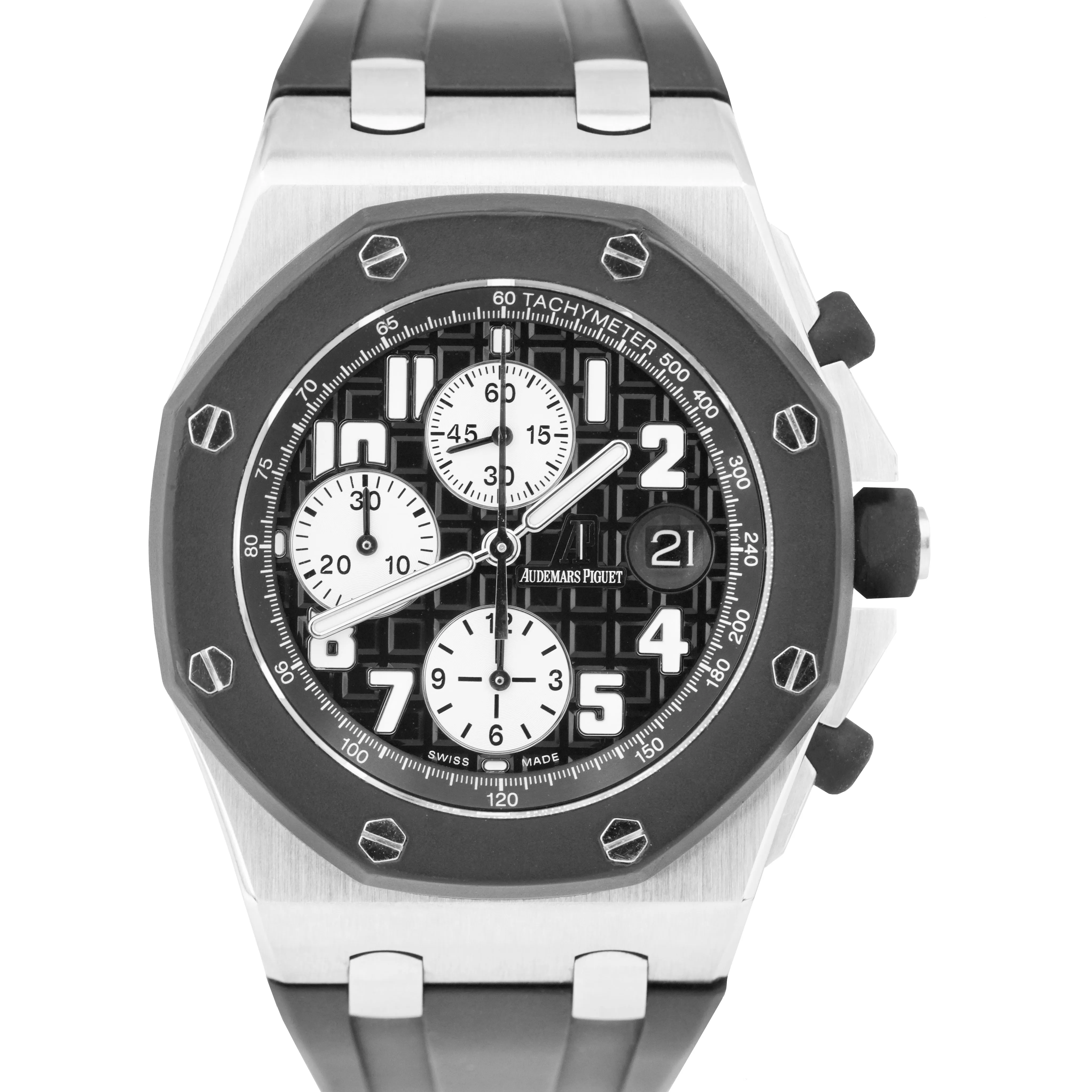 Audemars Piguet Royal Oak Offshore 42mm Rubberclad Silver Black 25940SK Watch