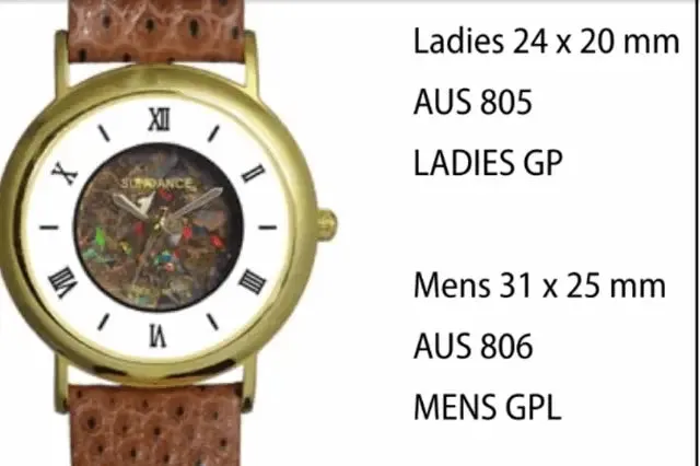 Australian "Boulder" Opal Watches style 806 Mens GPL 31 x 25 mm