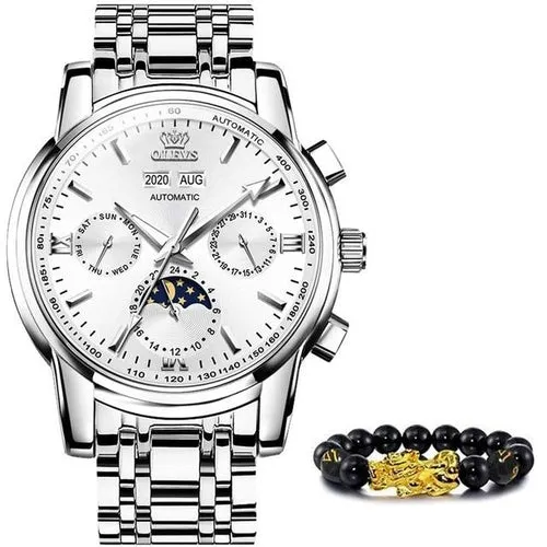 Automatic Green Luxury Stainless Steel Olves Watch