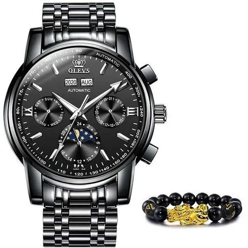 Automatic Green Luxury Stainless Steel Olves Watch