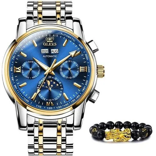 Automatic Green Luxury Stainless Steel Olves Watch