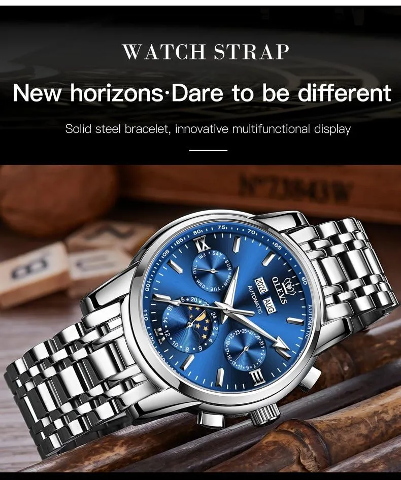 Automatic Green Luxury Stainless Steel Olves Watch