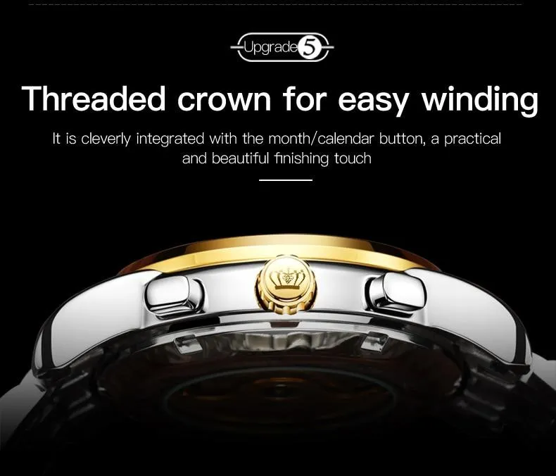 Automatic Green Luxury Stainless Steel Olves Watch