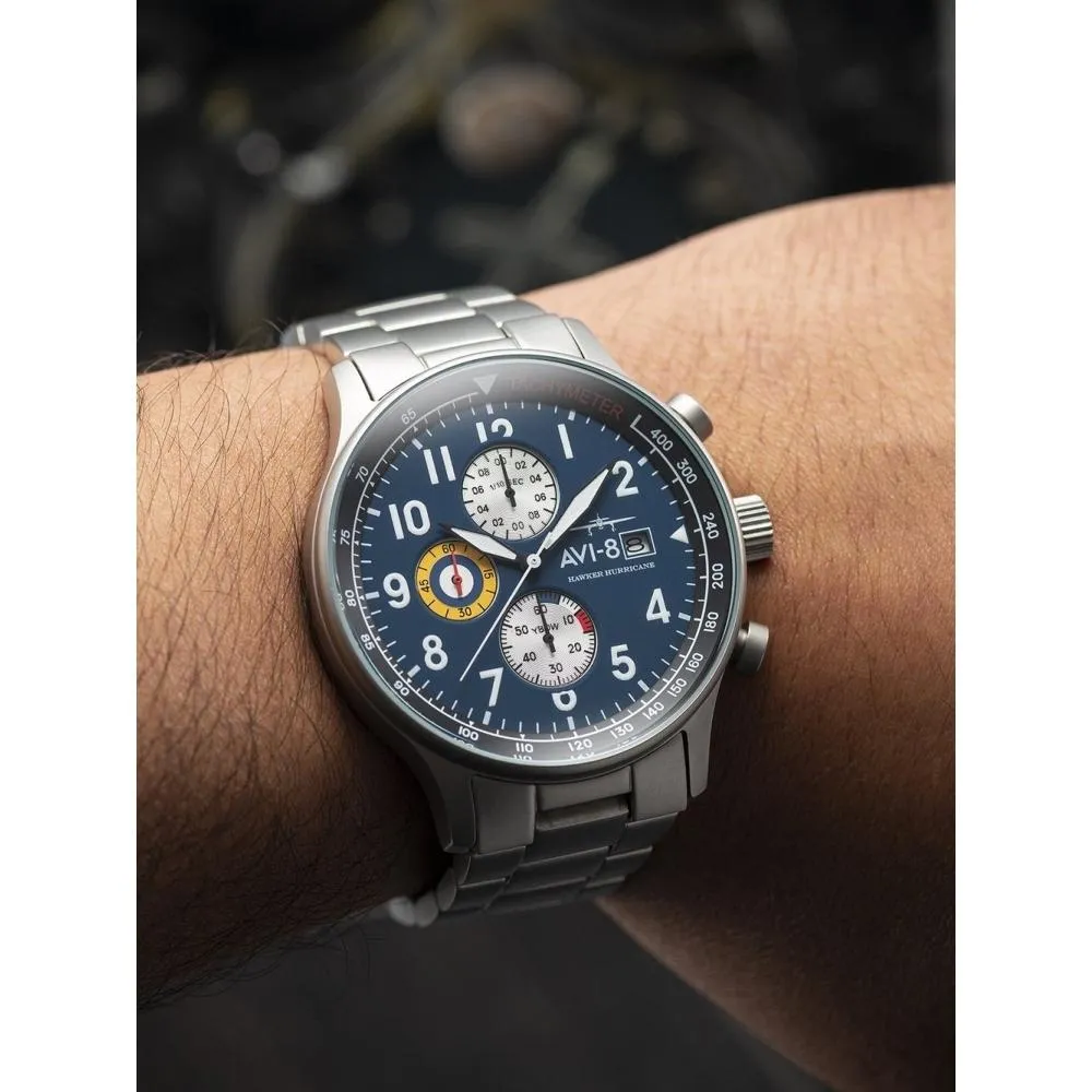 AVI-8 Men's Black Hawker Hurricane Chronograph Watch AV-4011-33
