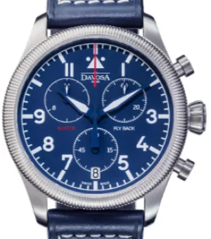 Aviator Fly Back Quartz Chronograph Blue Men's Pilot Watch 16249945