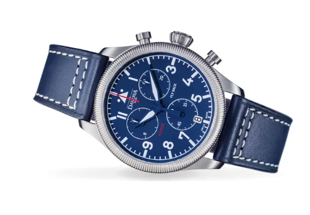 Aviator Fly Back Quartz Chronograph Blue Men's Pilot Watch 16249945