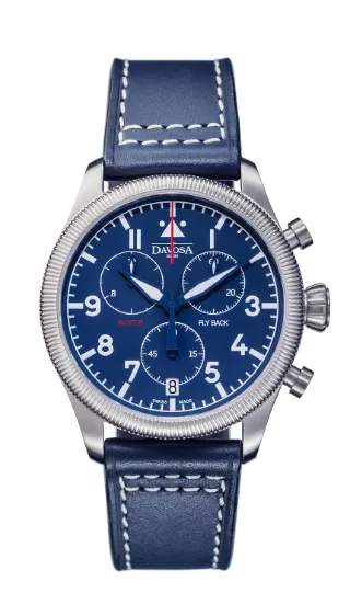 Aviator Fly Back Quartz Chronograph Blue Men's Pilot Watch 16249945