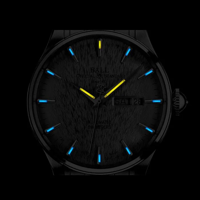 BALL Watch Trainmaster Eternity Automatic Stainless Steel Leather Strap Watch, NM2080D-LJ-SL