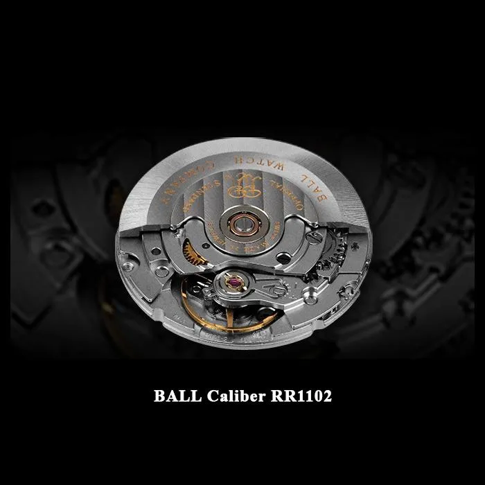 BALL Watch Trainmaster Eternity Automatic Stainless Steel Leather Strap Watch, NM2080D-LJ-SL