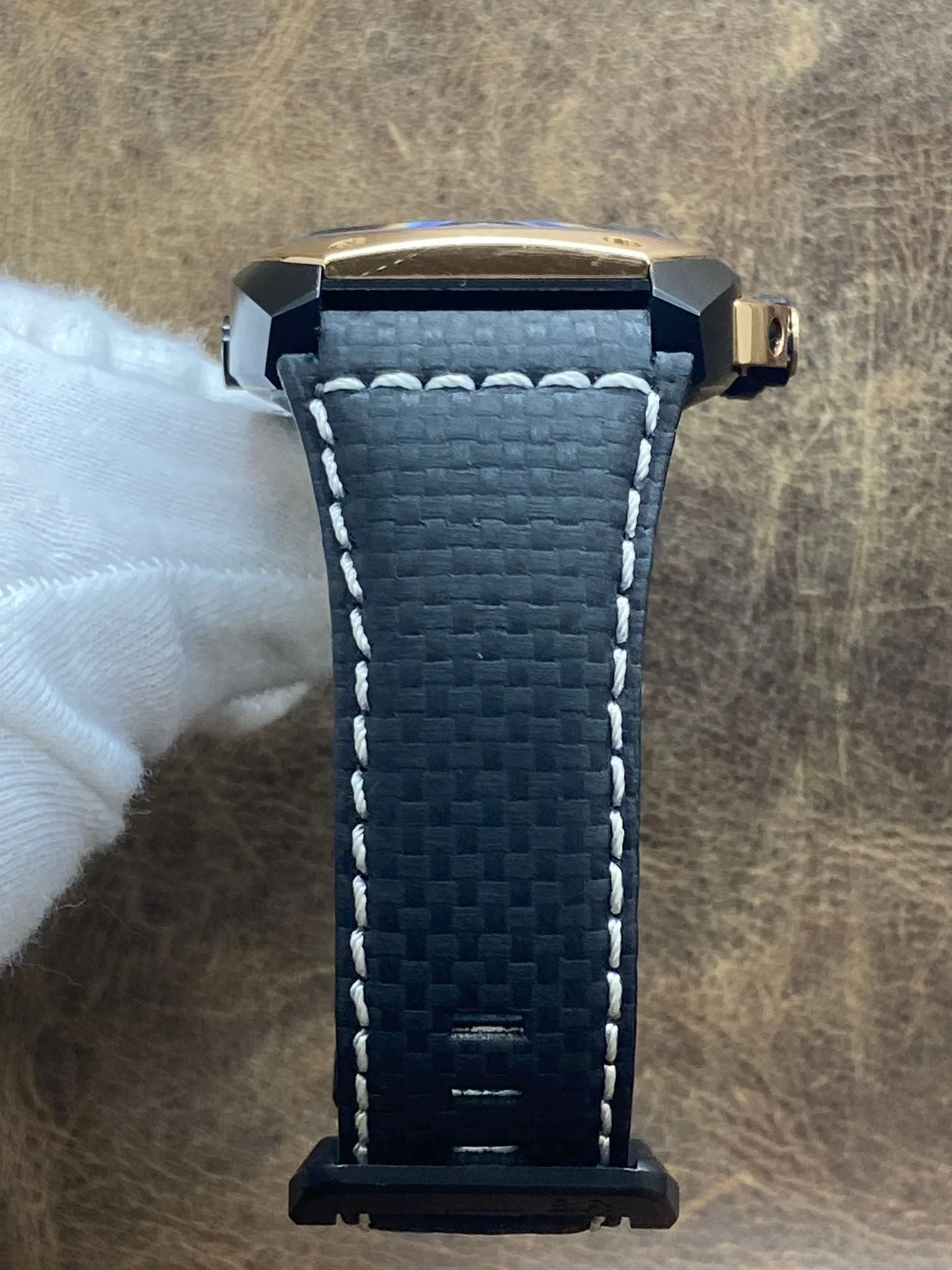 Bell & Ross Marine BR02-20 18K Gold Bezel Black Dial Automatic Men's Watch