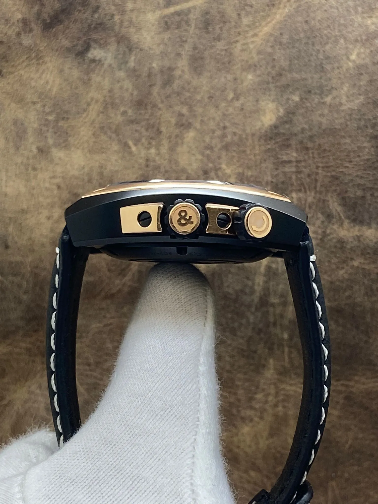 Bell & Ross Marine BR02-20 18K Gold Bezel Black Dial Automatic Men's Watch