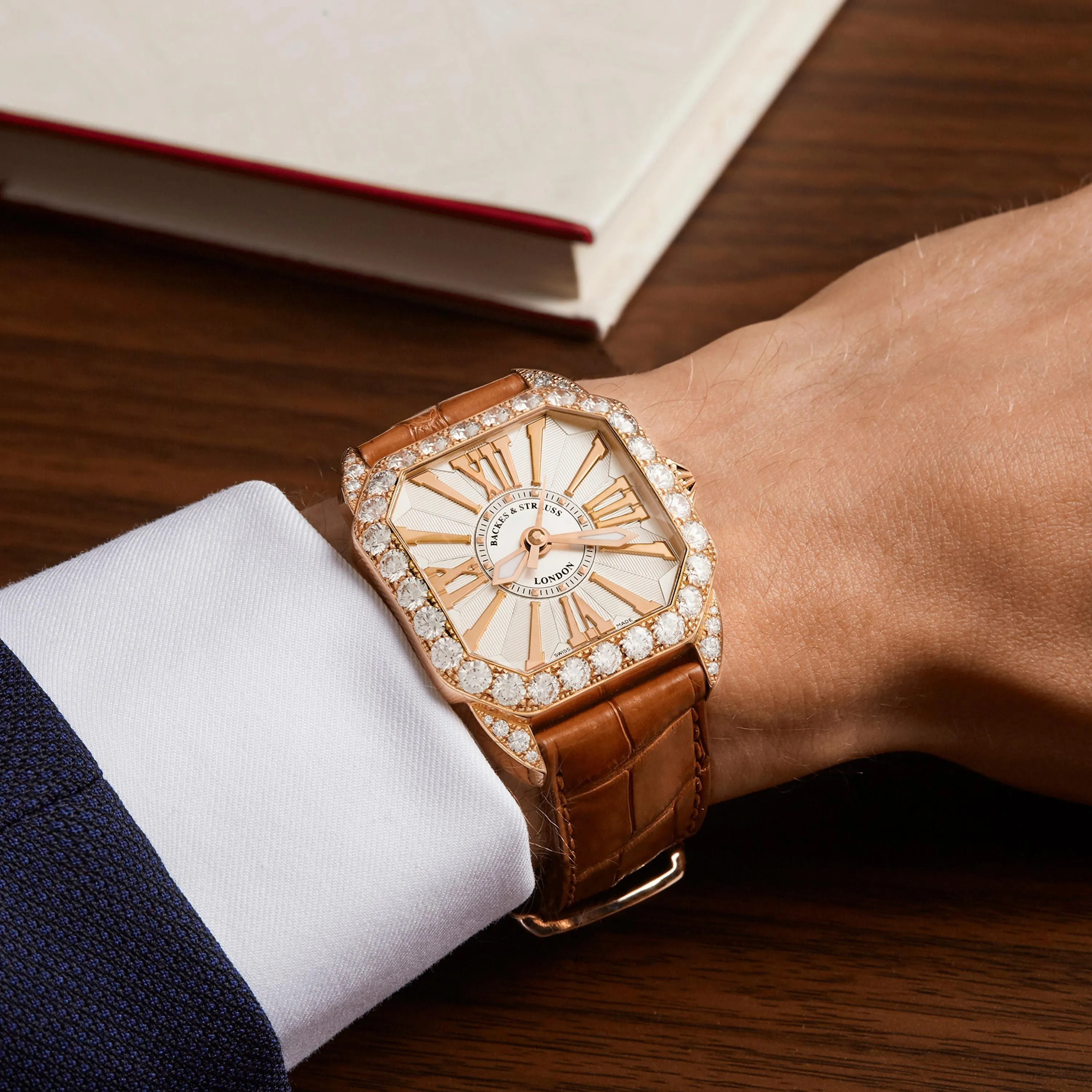 Berkeley 37 Luxury Diamond Watch for Women - 37 mm Rose Gold - Backes & Strauss
