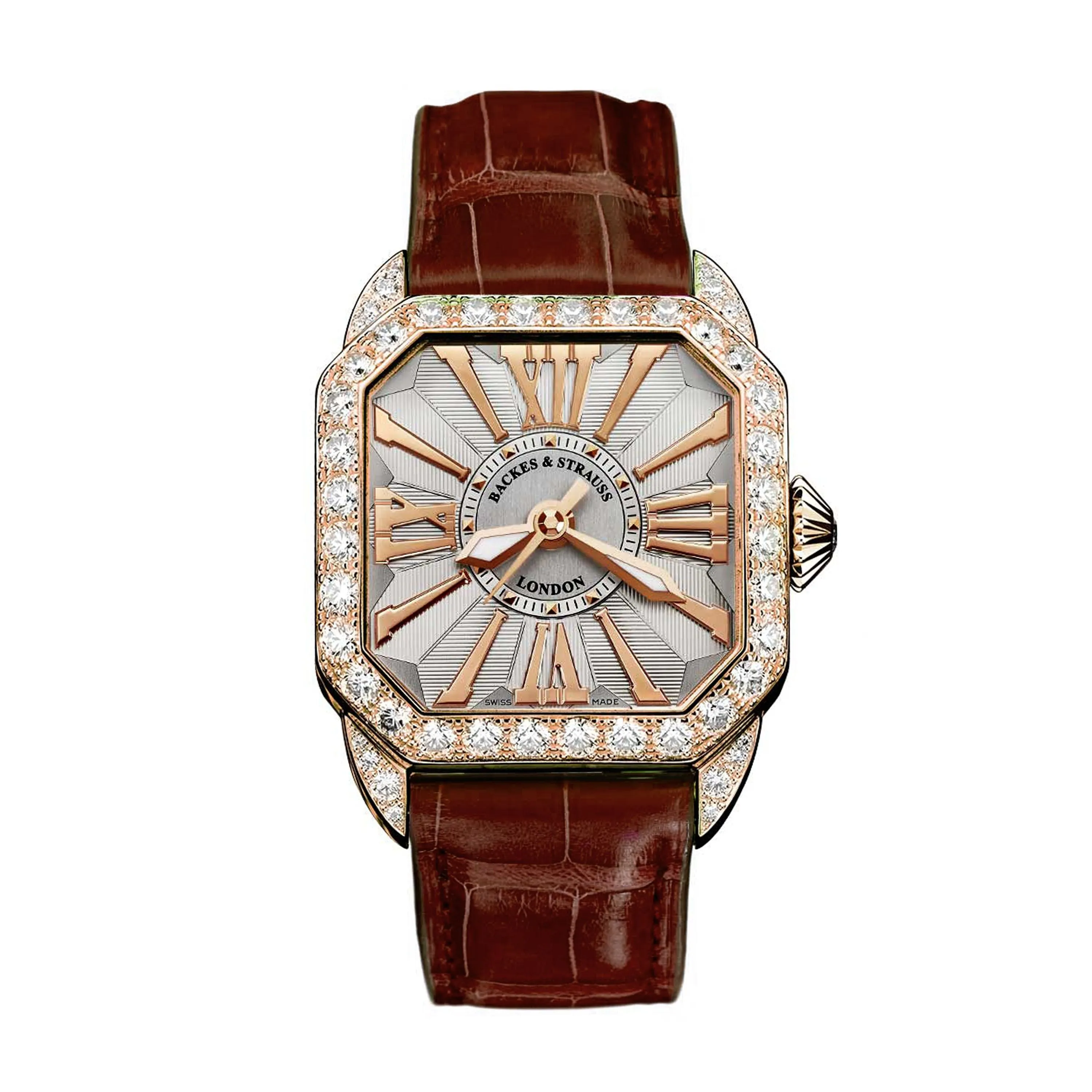 Berkeley 37 Luxury Diamond Watch for Women - 37 mm Rose Gold - Backes & Strauss
