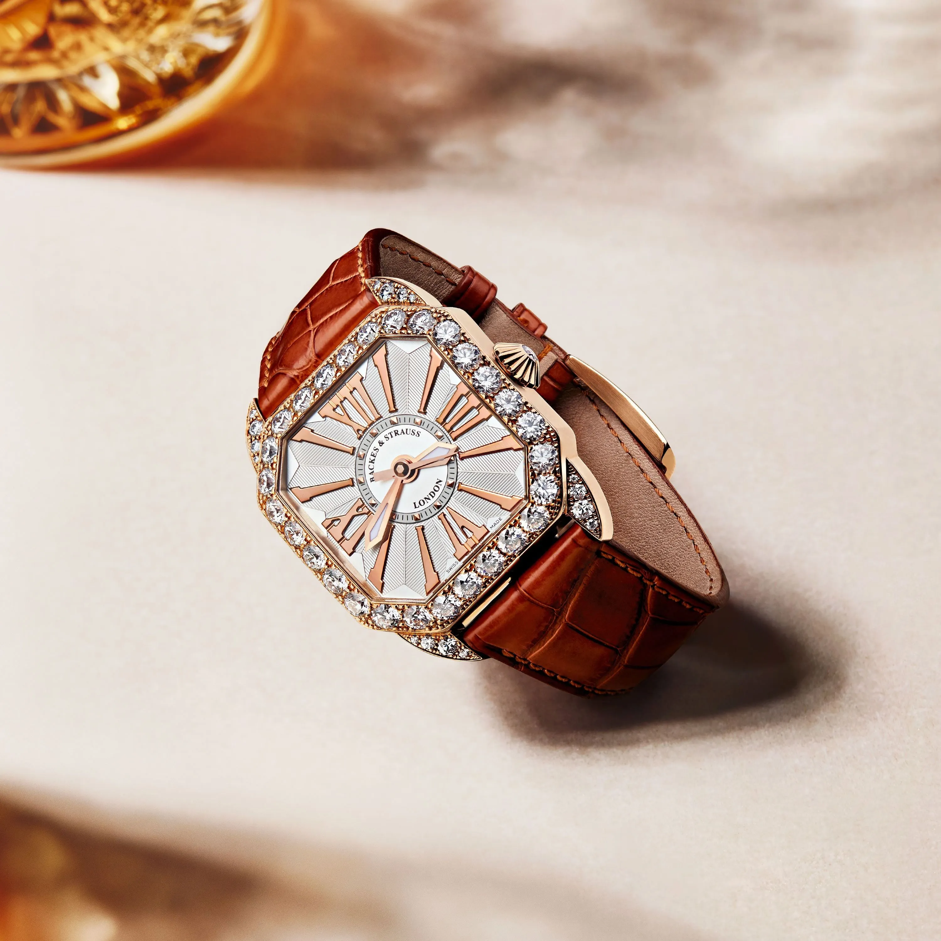 Berkeley 37 Luxury Diamond Watch for Women - 37 mm Rose Gold - Backes & Strauss