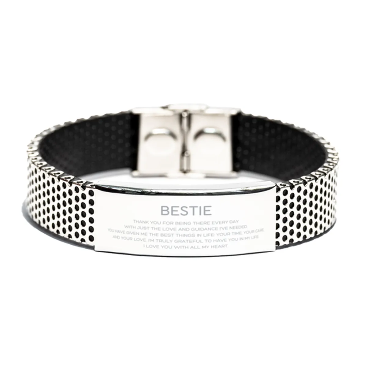 Bestie Gifts, Thank you for being there every day, Thank You Gifts For Bestie, Birthday Christmas Stainless Steel Bracelet For Bestie