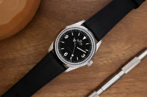Black Premium Weaved FKM Rubber Strap 20mm