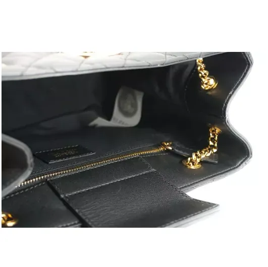 Black Quilted Nappa Leather Medusa Tote Handbag
