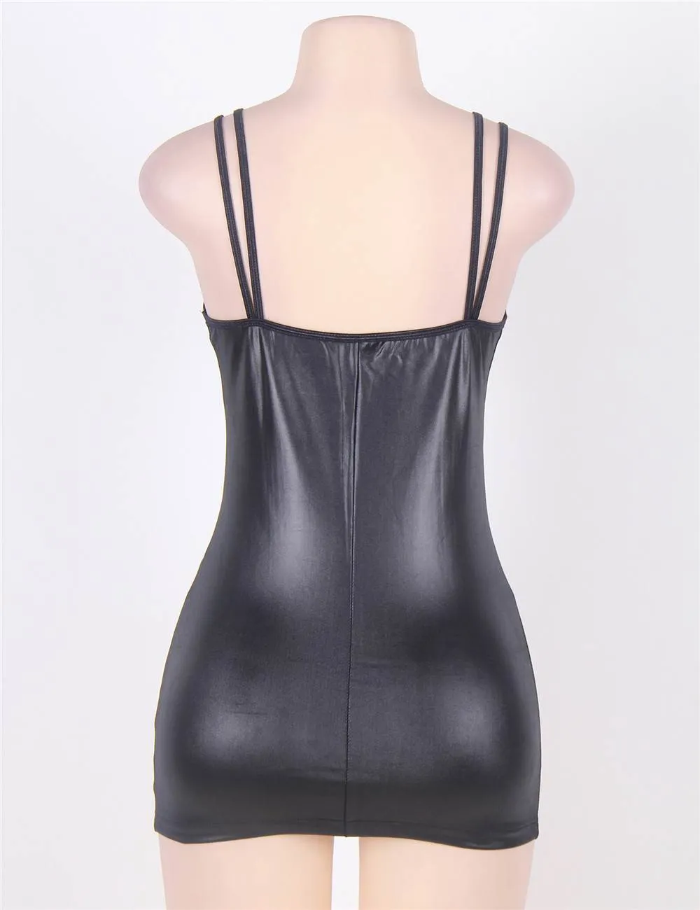 Black Sexy Leather Dress