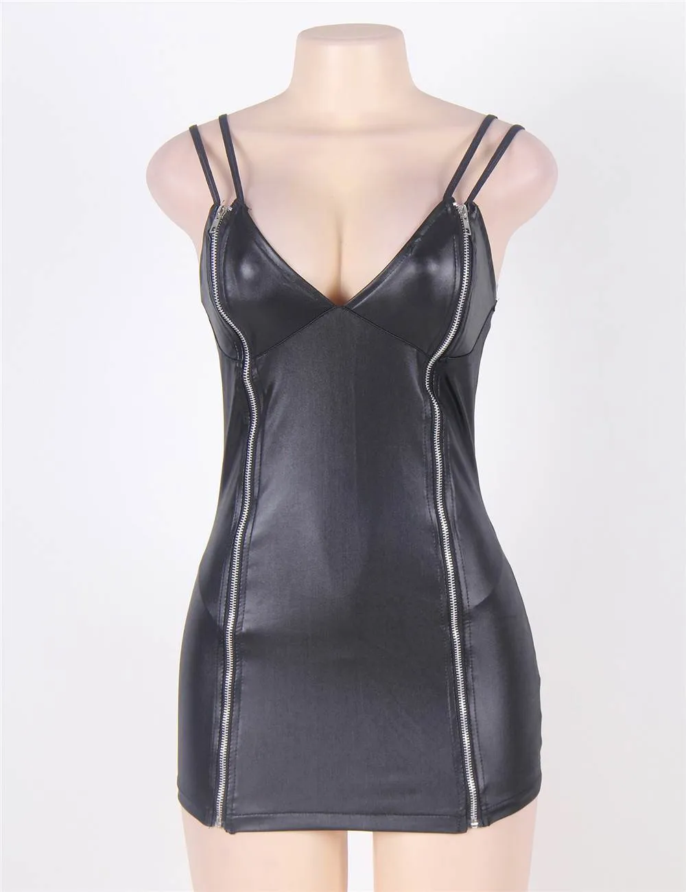 Black Sexy Leather Dress