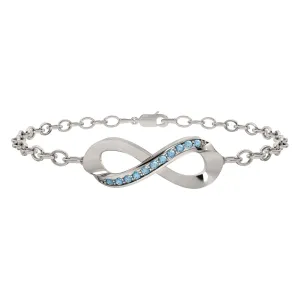 Blue Topaz Infinity Bracelet in Sterling Silver
