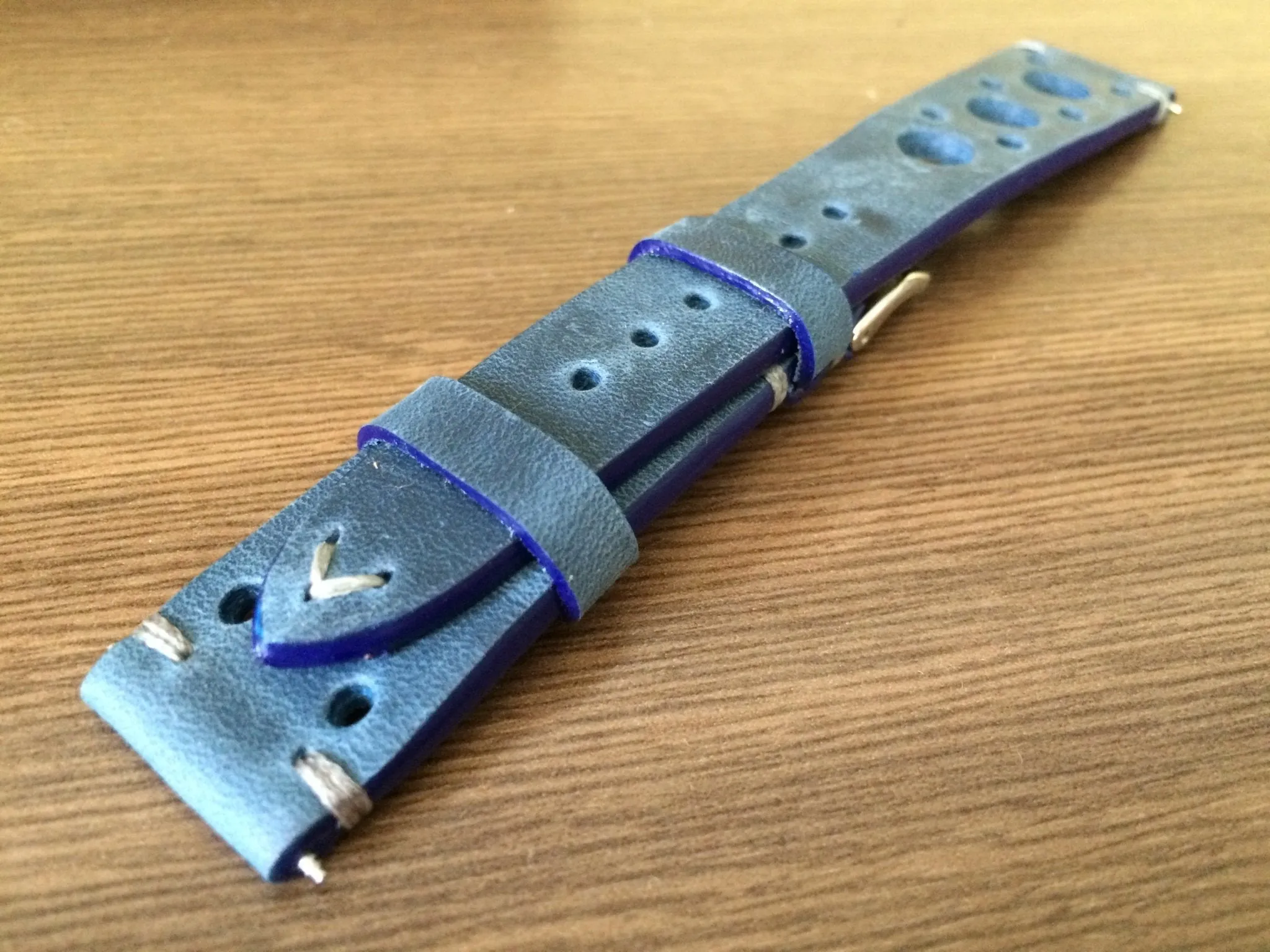 Blue Watch Straps, Rally & Racing Watch straps, 18mm 19mm and 20mm watch band, Leather watch band, 20mm strap, FREE SHIPPING
