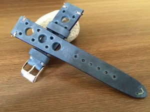Blue Watch Straps, Rally & Racing Watch straps, 18mm 19mm and 20mm watch band, Leather watch band, 20mm strap, FREE SHIPPING