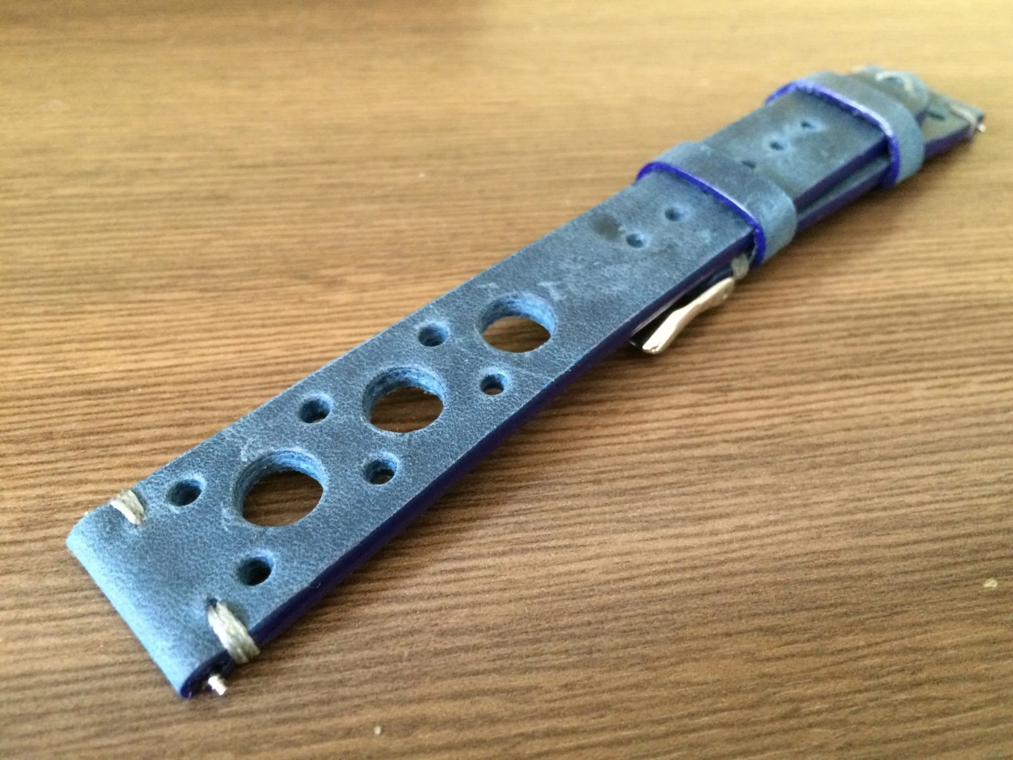 Blue Watch Straps, Rally & Racing Watch straps, 18mm 19mm and 20mm watch band, Leather watch band, 20mm strap, FREE SHIPPING