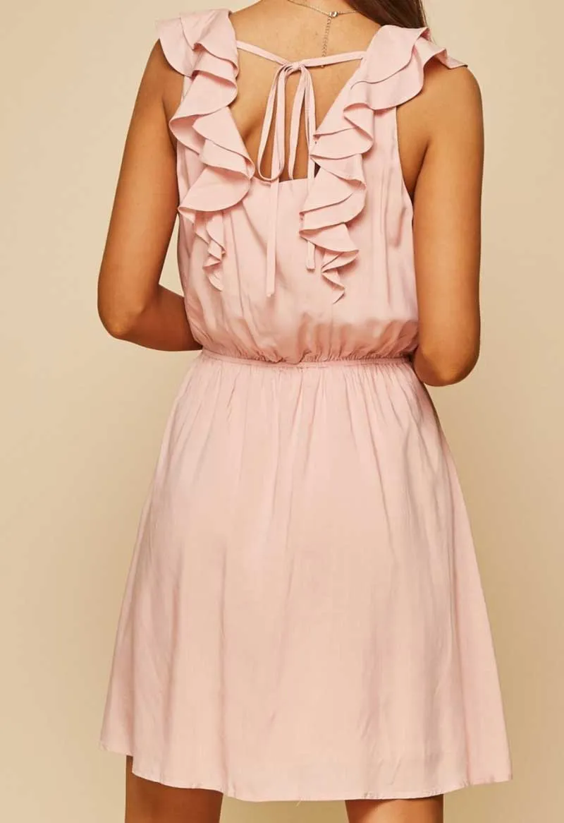 Blush Flutter Strap Dress
