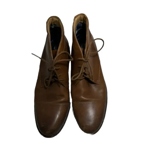 Bostonian Nantasket Mid Mens Dress Boot Dark Tan Leather Retro  US Size 9.5 M