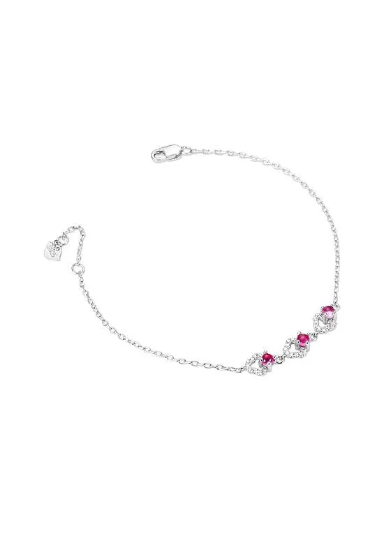 Bracelet Hearts with Multicolor Austrian Crystals