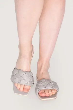 Braided Strap Square Toe Sandals