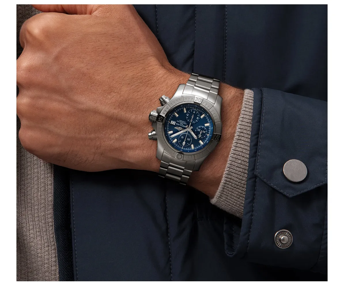 Breitling Avenger Watch with Blue Dial, 43mm
