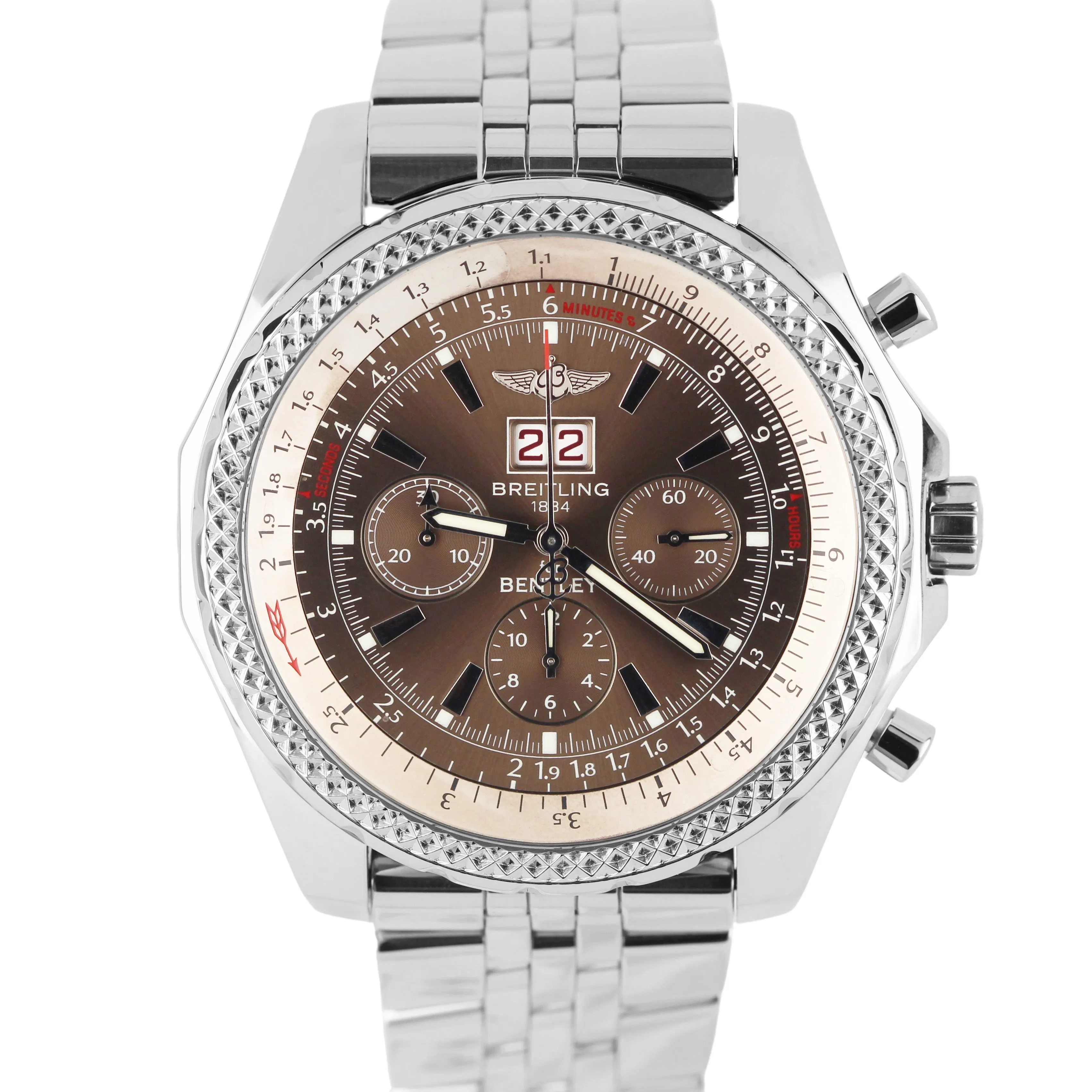 Breitling Bentley 6.75 Chronograph PAPERS Havana Brown 48.7mm A4436212 Watch