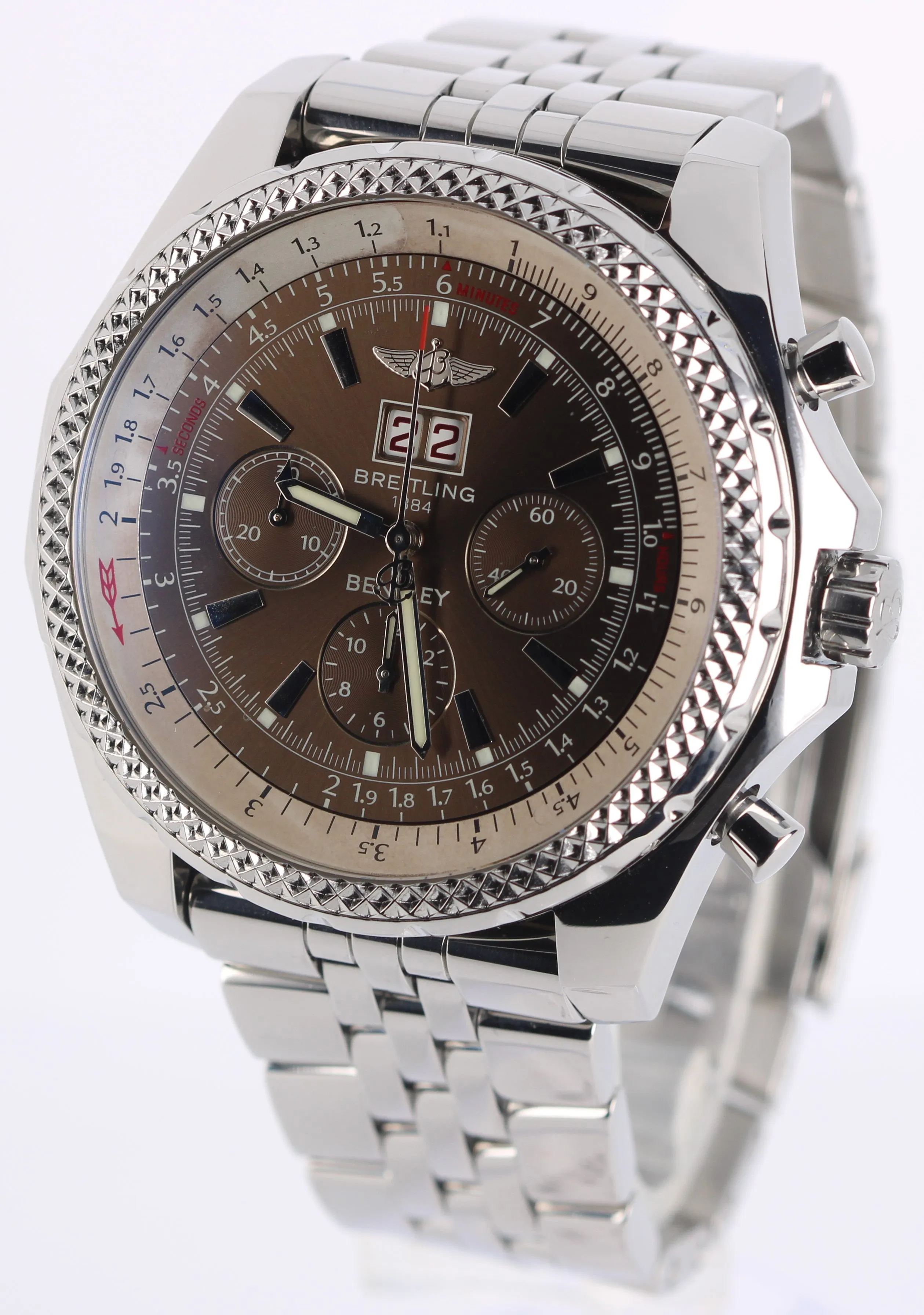 Breitling Bentley 6.75 Chronograph PAPERS Havana Brown 48.7mm A4436212 Watch