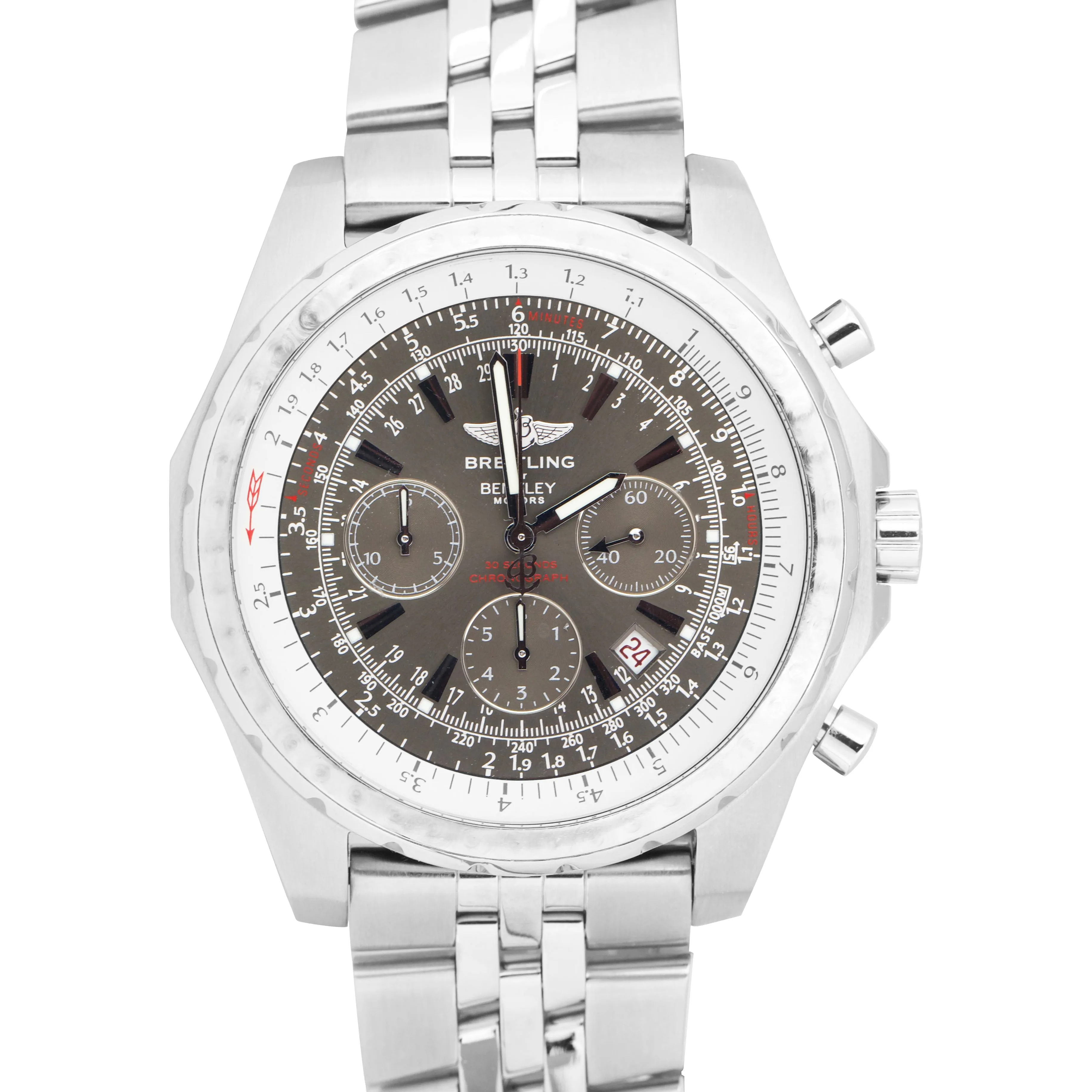 Breitling Bentley Chronograph Gray Stainless Steel Date 48mm Watch A25363 BP