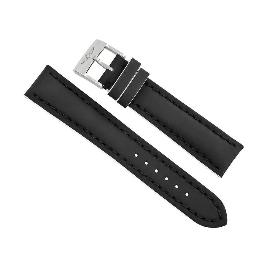 Breitling Black Leather Watch Band Strap 20mm - 18mm 222X-A18BA.1