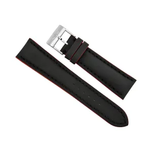 Breitling Black Leather Watch Band Strap with Red Trimming 24mm - 20mm 233X-A20BA.1