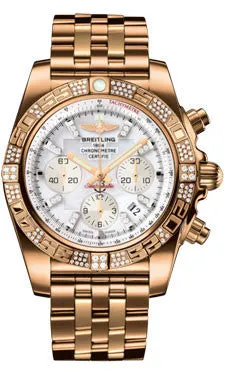 Breitling - Chronomat 44 Rose Gold Diamond Bezel - Pilot Bracelet