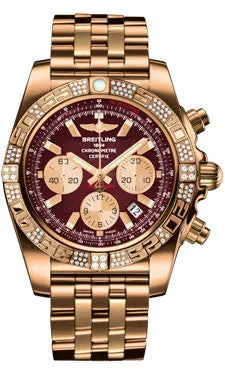 Breitling - Chronomat 44 Rose Gold Diamond Bezel - Pilot Bracelet